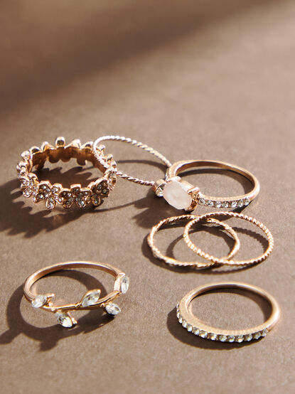 Crystal Vine Ring Set - TULLABEE