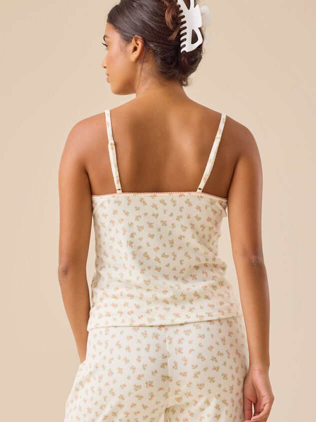 Tina Floral Ribbed Tank Detail 5 - TULLABEE