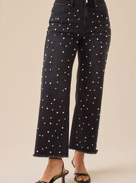 Rosalie High Rise Pearl Jeans Detail 3 - TULLABEE