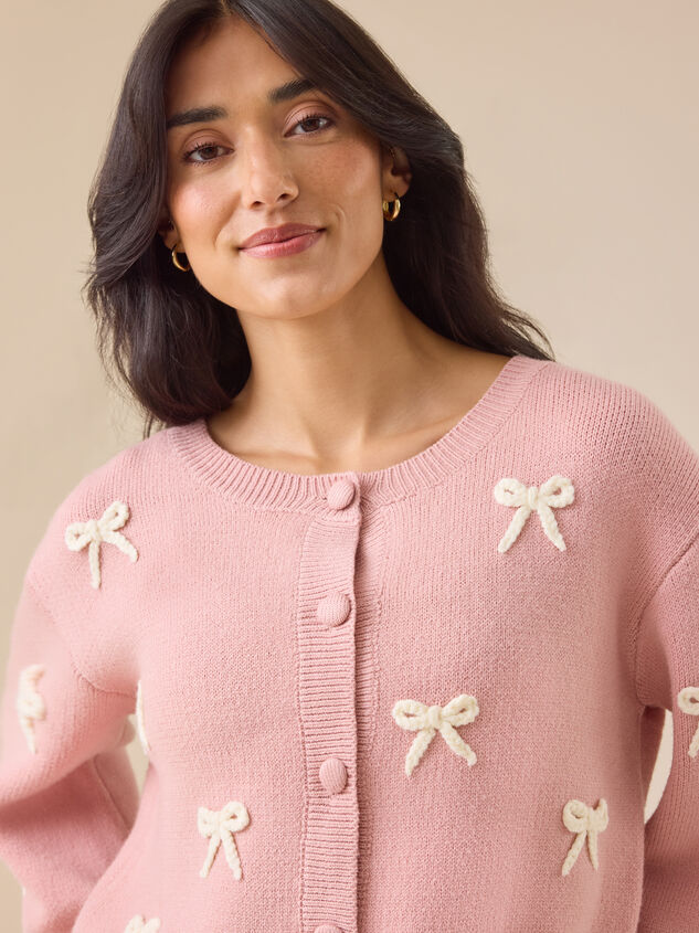 Brianna Bow Mama Cardigan Detail 4 - TULLABEE