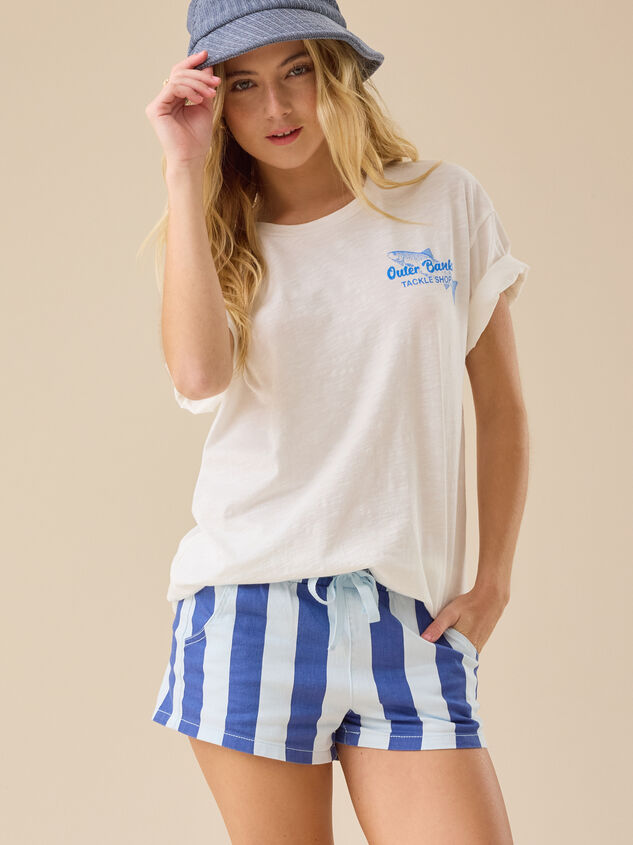 Outer Banks Tackle Shop Oversized Tee Detail 2 - TULLABEE