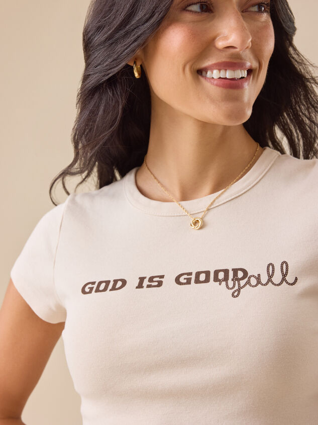 God Is Good Yall Baby Tee Detail 3 - TULLABEE