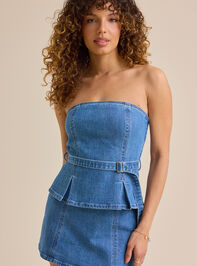 Rylee Denim Tube Top Detail 2 - TULLABEE