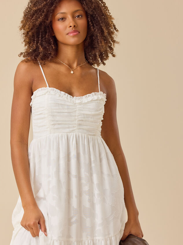 Hazel Ruched Front Maxi Dress Detail 3 - TULLABEE