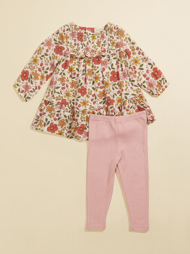 Aria Toddler Floral Dress and Legging Set Detail 1 - TULLABEE