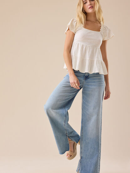 Marcy High Rise Slit Jeans - TULLABEE