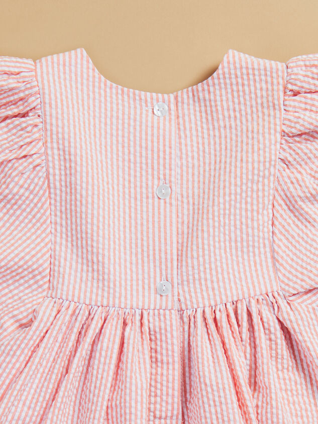 Kenzie Toddler Puff Sleeve Stripe Bunny Dress Detail 4 - TULLABEE