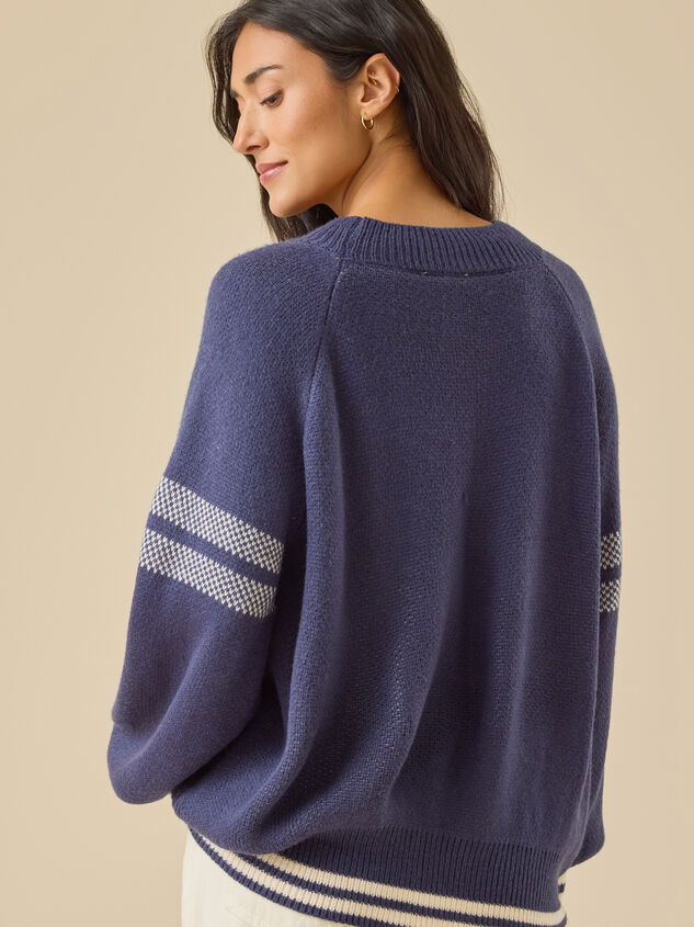 Brynn Ski Varsity Sweater Detail 5 - TULLABEE