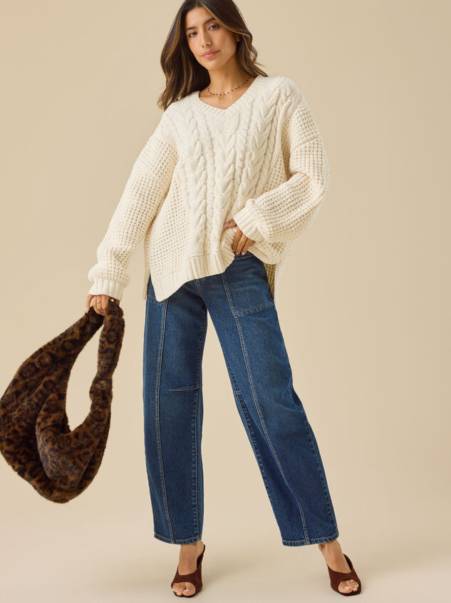 Ella Mixed Cable Sweater Detail 5 - TULLABEE