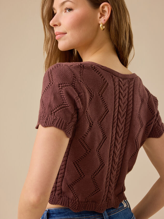 Bella Embroidered Tie Front Top Detail 5 - TULLABEE