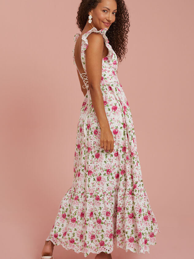 Lindi Eyelet Floral Maxi Dress Detail 3 - TULLABEE