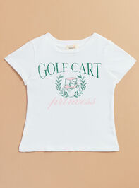 Golf Cart Princess Graphic Tee Detail 2 - TULLABEE