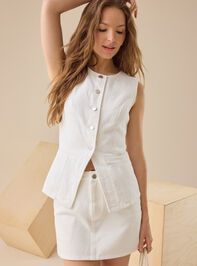 Chrissy Denim Mini Skirt Detail 2 - TULLABEE