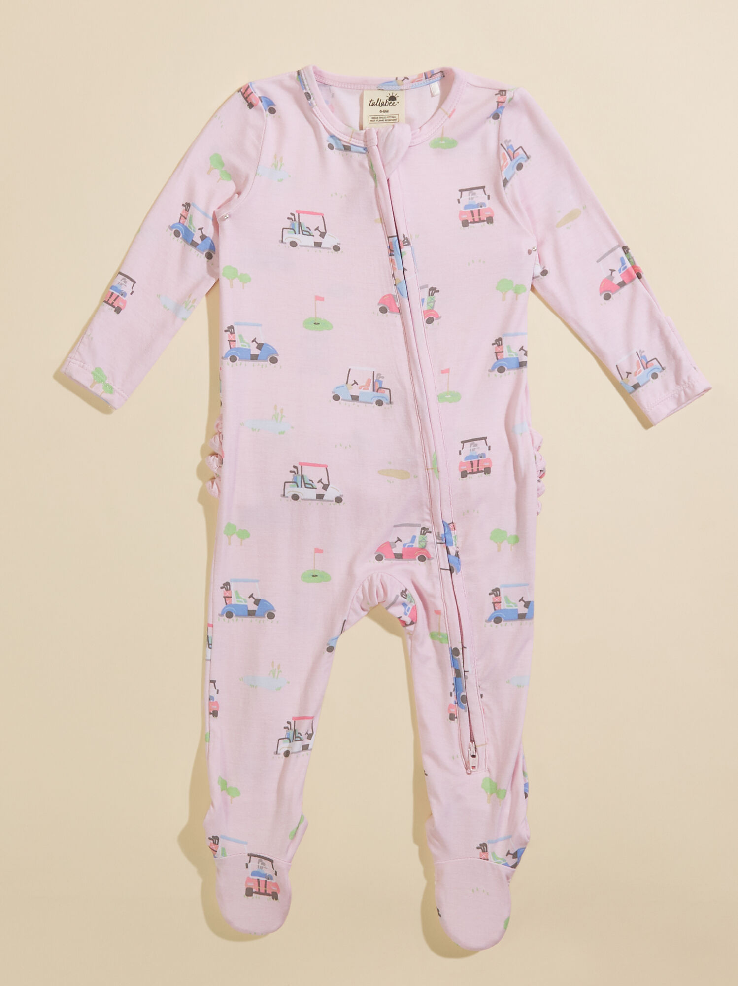Golf Cart Pink Ruffle Footie Tullabee