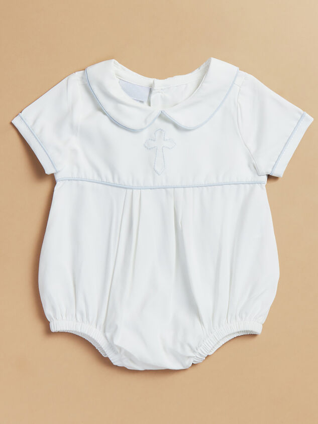 Joseph Embroidered Cross Bubble by Mudpie - TULLABEE