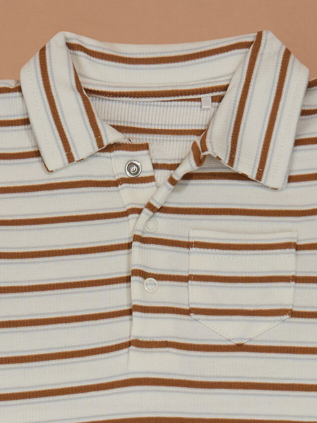 Samuel Stripe Polo Romper Detail 3 - TULLABEE