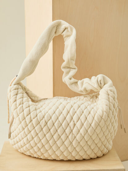 Velour Quilted Cary All Bag - TULLABEE