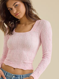 Blaire Seamless Floral Long Sleeve Cami Detail 2 - TULLABEE