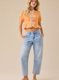 Brett Puff Sleeve Top Detail 2 - TULLABEE