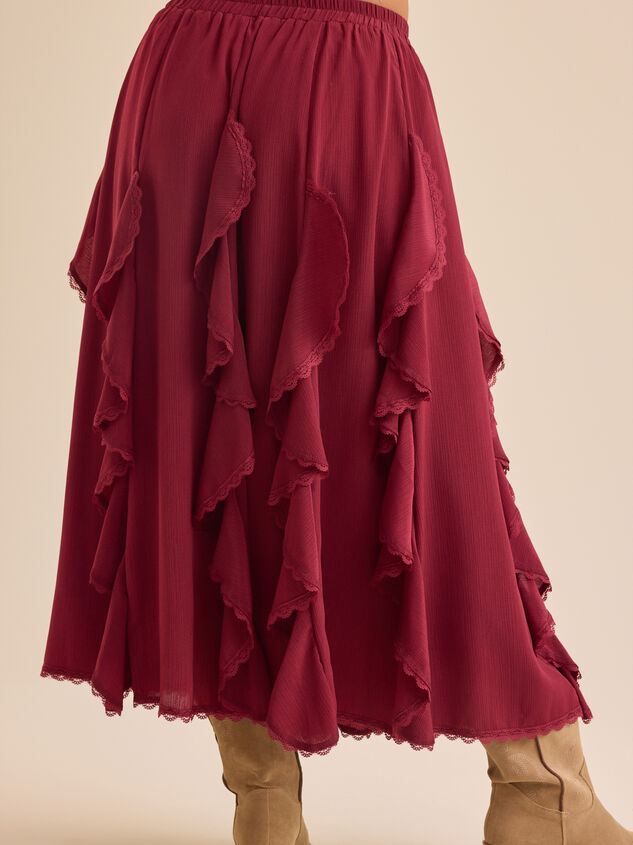 Autumn Ruffle Midi Skirt Detail 4 - TULLABEE