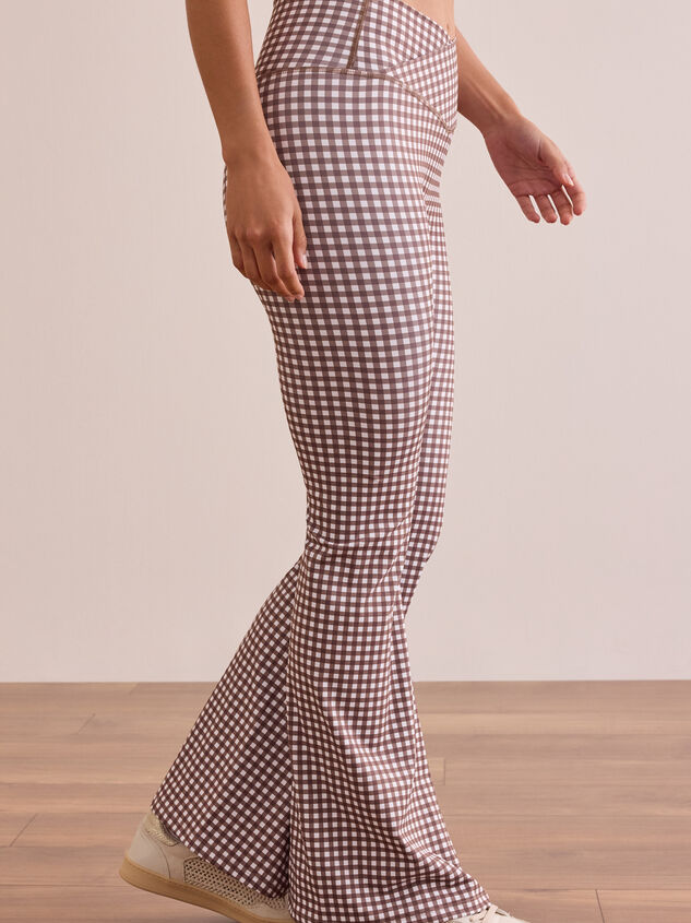 Step Up Gingham Flare Legging Detail 4 - TULLABEE