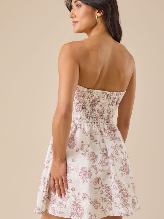 Louie Jacquard Floral Mini Dress Detail 6 - TULLABEE
