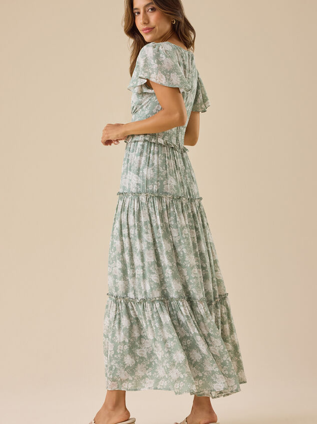 Brigitte Floral Maxi Dress Detail 4 - TULLABEE