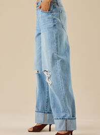 Ottilie Cuffed Baggy Jeans Detail 4 - TULLABEE