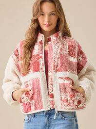 Kaelen Patchwork Sherpa Jacket Detail 3 - TULLABEE