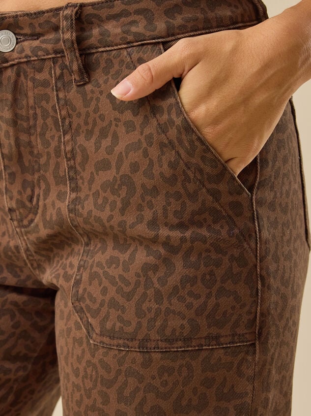 Danica Cheetah Wide Leg Jeans Detail 5 - TULLABEE