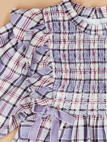 Violet Plaid Toddler Dress - TULLABEE