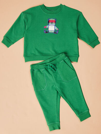 Plaid Bear Baby Sweatshirt - TULLABEE