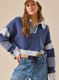 Beth Crop Mixed Media Pullover - TULLABEE
