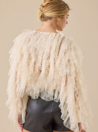 Tatiana Long Sleeve Ruffle Top Detail 7 - TULLABEE