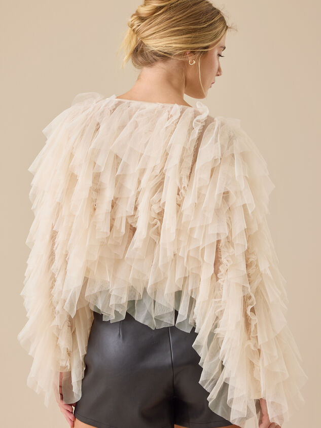 Tatiana Long Sleeve Ruffle Top Detail 7 - TULLABEE