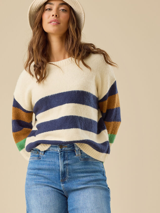 Aria Striped Pullover Detail 3 - TULLABEE
