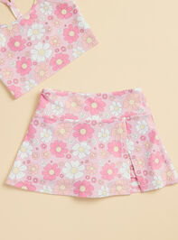 Flower Power Athletic Skort Detail 3 - TULLABEE