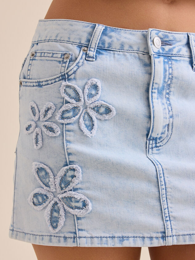 Tess Denim Mini Skirt Detail 2 - TULLABEE