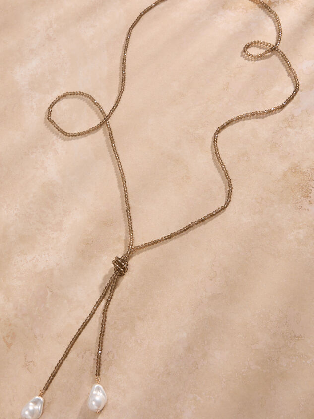Beaded Wrap Baroque Pearl Necklace Detail 2 - TULLABEE