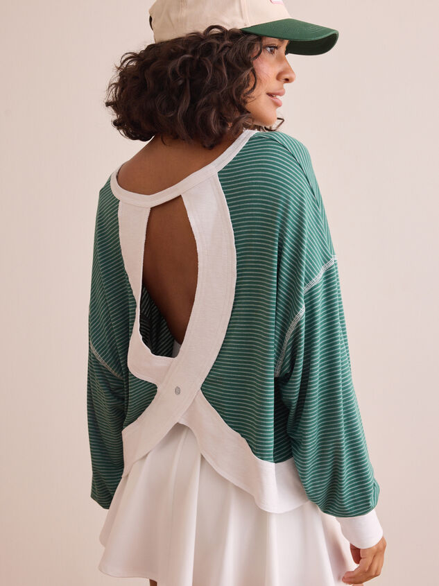 Moonlit Striped Circle Back Long Sleeve - TULLABEE