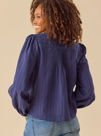 Kate Pleated Button Front Top Detail 4 - TULLABEE