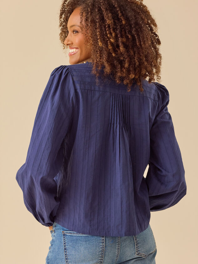 Kate Pleated Button Front Top Detail 4 - TULLABEE