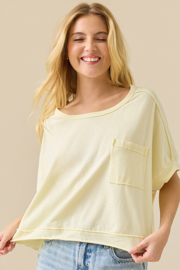 Aurora Pocket Boxy Tee Detail 2 - Altar'd State