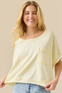 Aurora Pocket Boxy Tee Detail 2 - Altar'd State