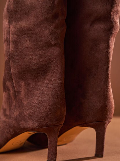 Estelle Suede Kitten Boots by Chinese Laundry - TULLABEE