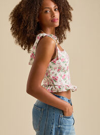 Ashlin Floral Corset Peplum Top Detail 3 - TULLABEE