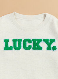 Riley Lucky Patch Sweatshirt Detail 3 - TULLABEE