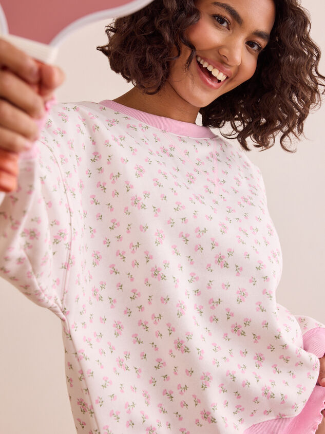 Mindful Rest Floral Lettuce Edge Pullover - TULLABEE