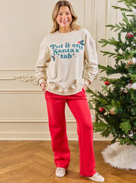 Put It On Santa's Tab Adult Sweatshirt - TULLABEE