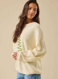 Chic Christmas Tree Mama Sweater Detail 5 - TULLABEE